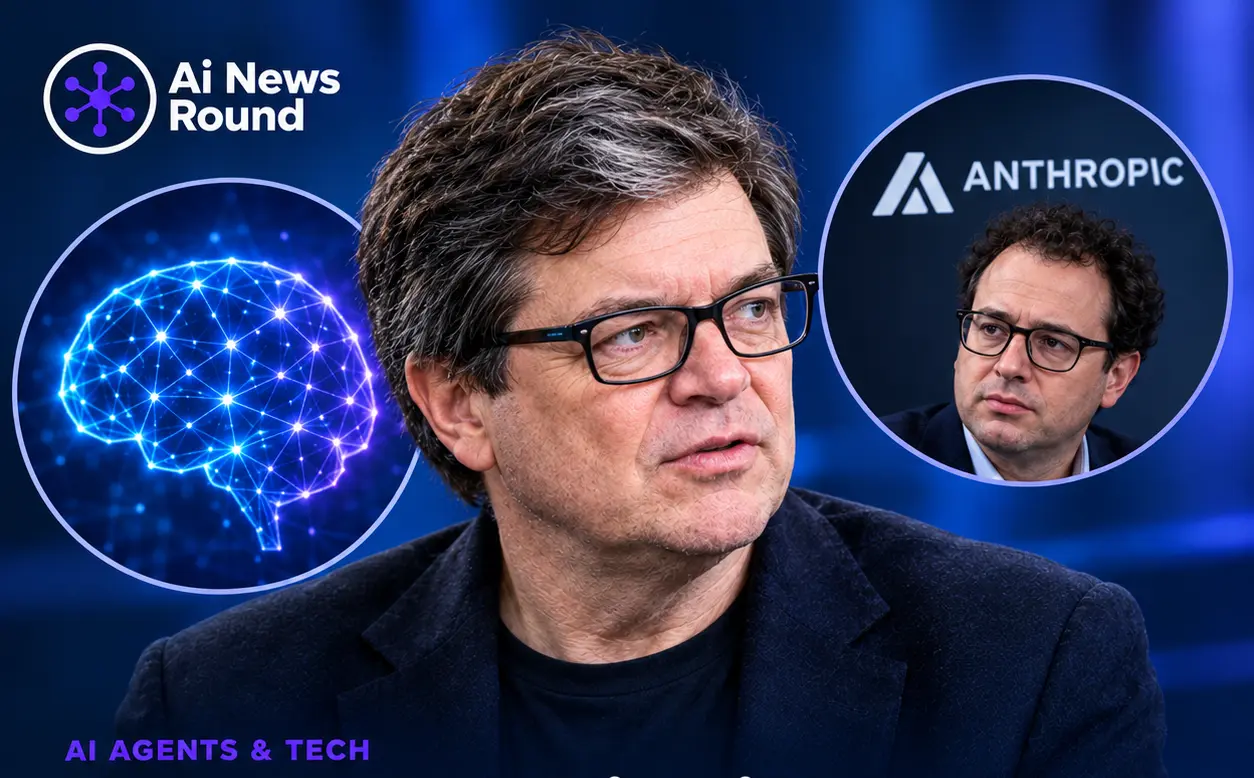 Yann LeCun and Anthropic CEO Dario Amodei pictured side by side, illustrating LeCun’s criticism of AI extinction warnings and his disagreement with Amodei over advanced AI risks.