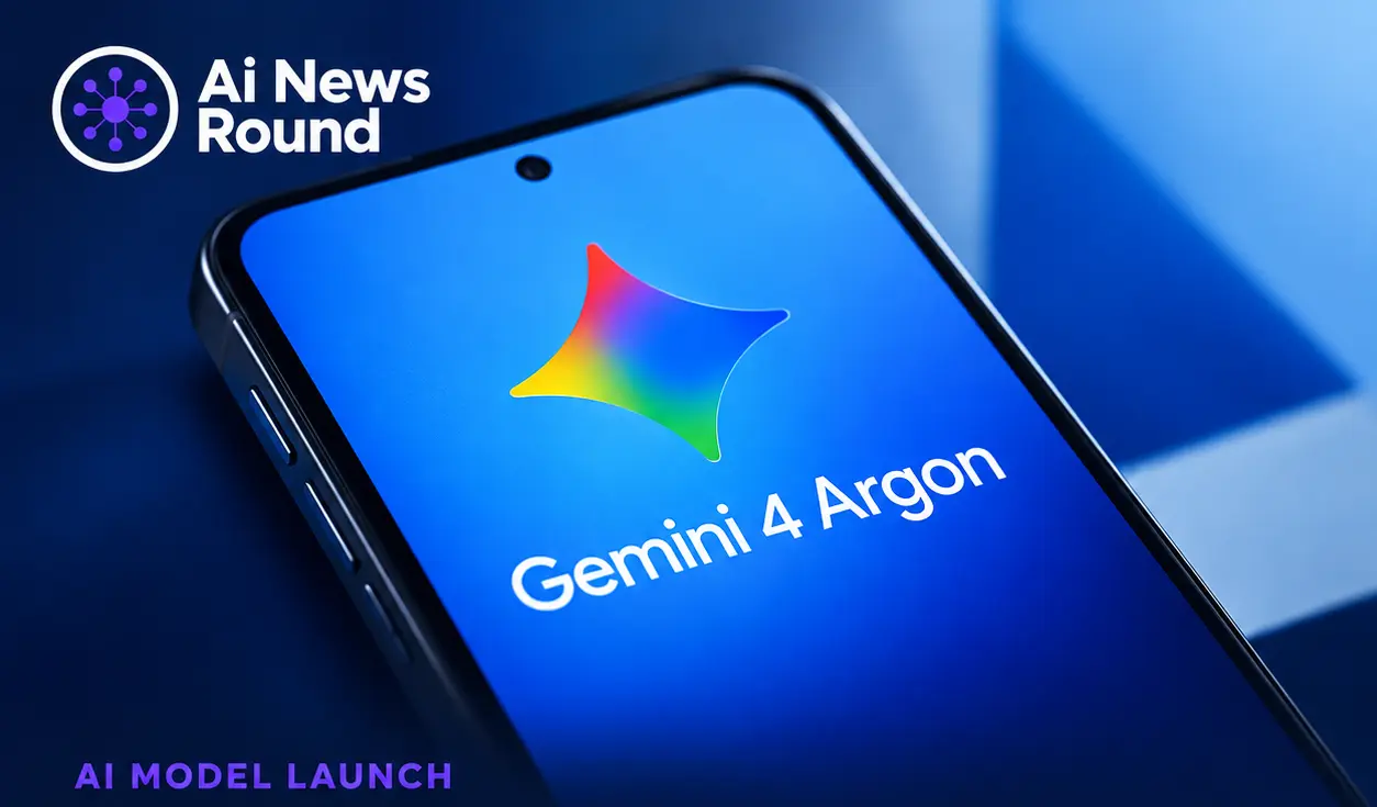 Google Gemini 4 Argon displayed on a smartphone, illustrating the reported AI model launch focused on advanced engineering, cybersecurity, and enterprise workflows.